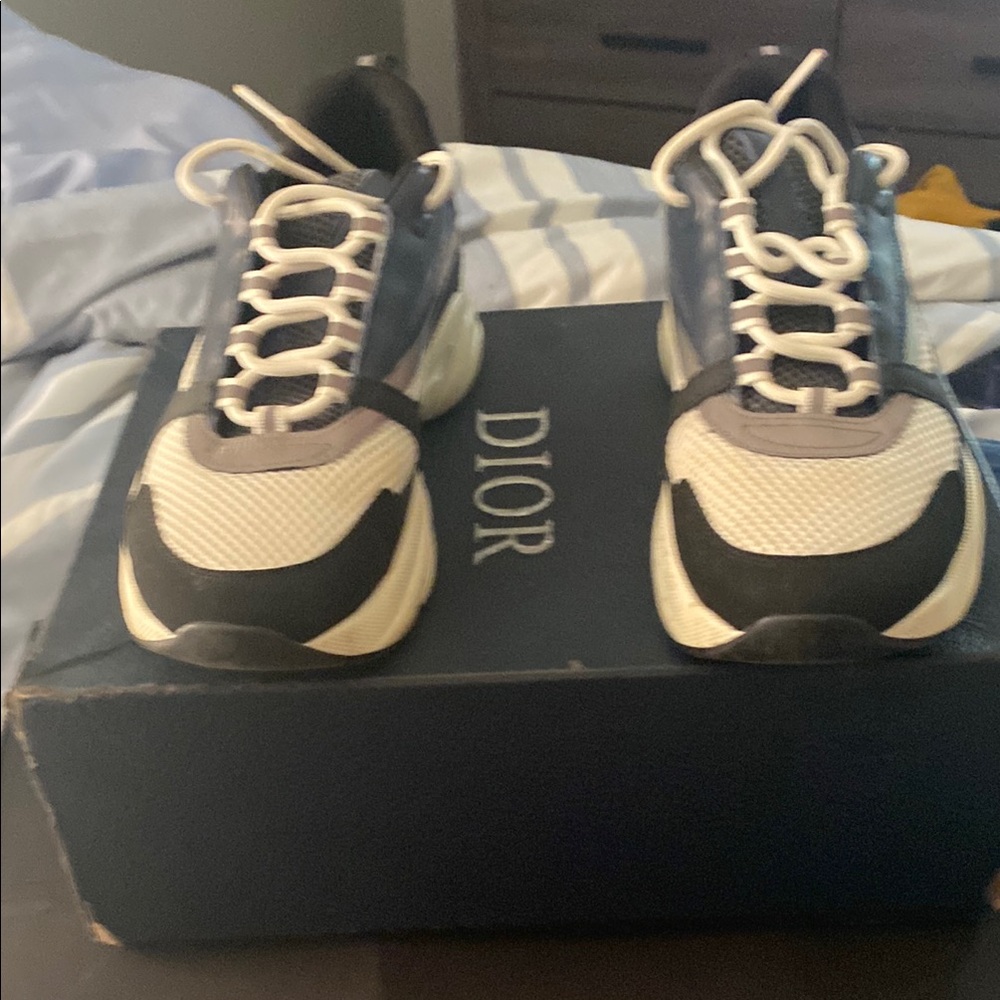 Dior Blue and White Sneakers with Mesh Uppers - Picture 6 of 6